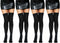 Leg Avenue Over The Knee Opaque Thigh Highs Hosiery, 4-Pairs, Black