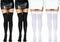 Leg Avenue Over The Knee Opaque Thigh High Stockings, 4 Pairs, Black and White