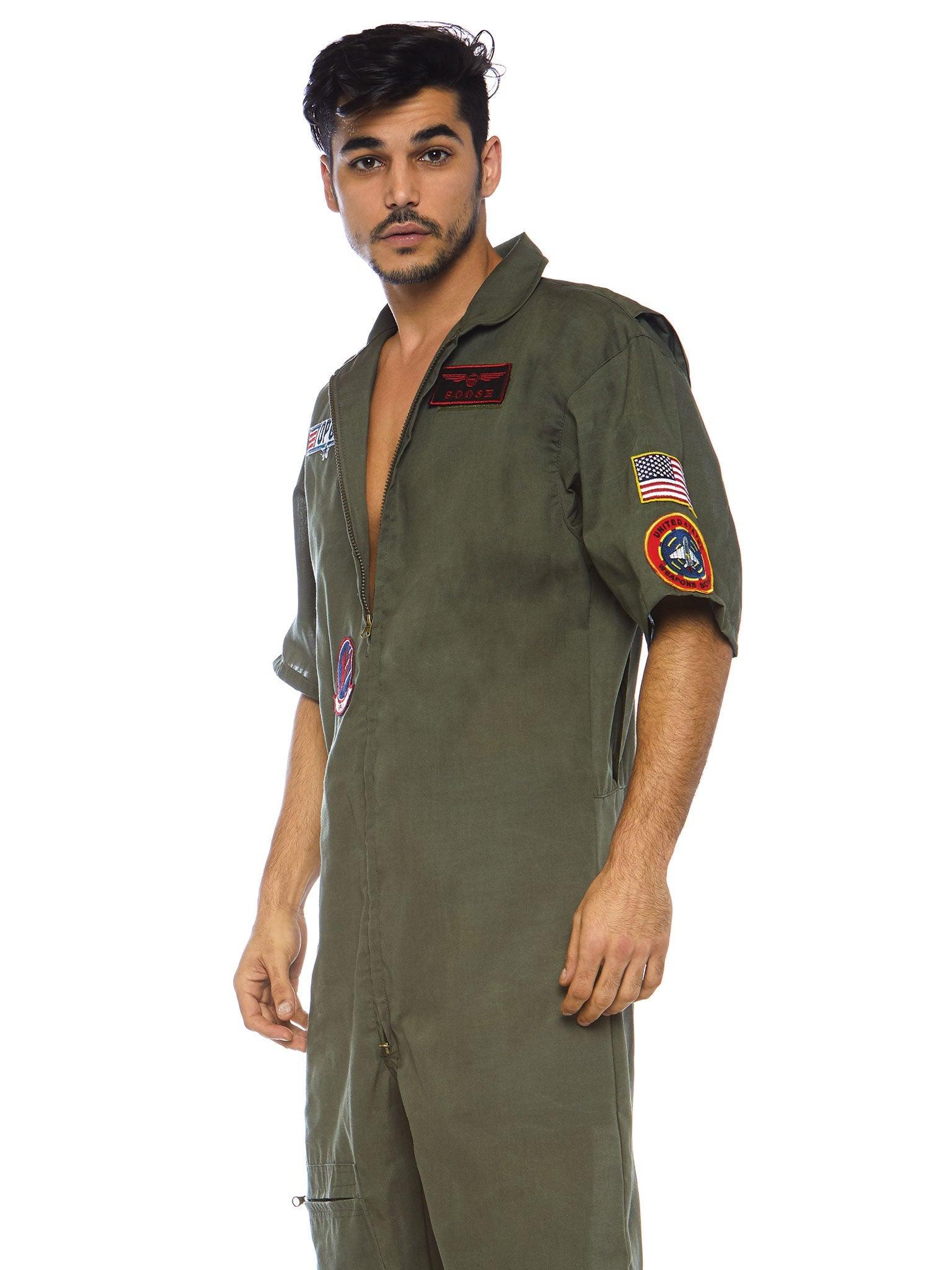 Leg Avenue Men's Top Gun Costume Short Flight Suit