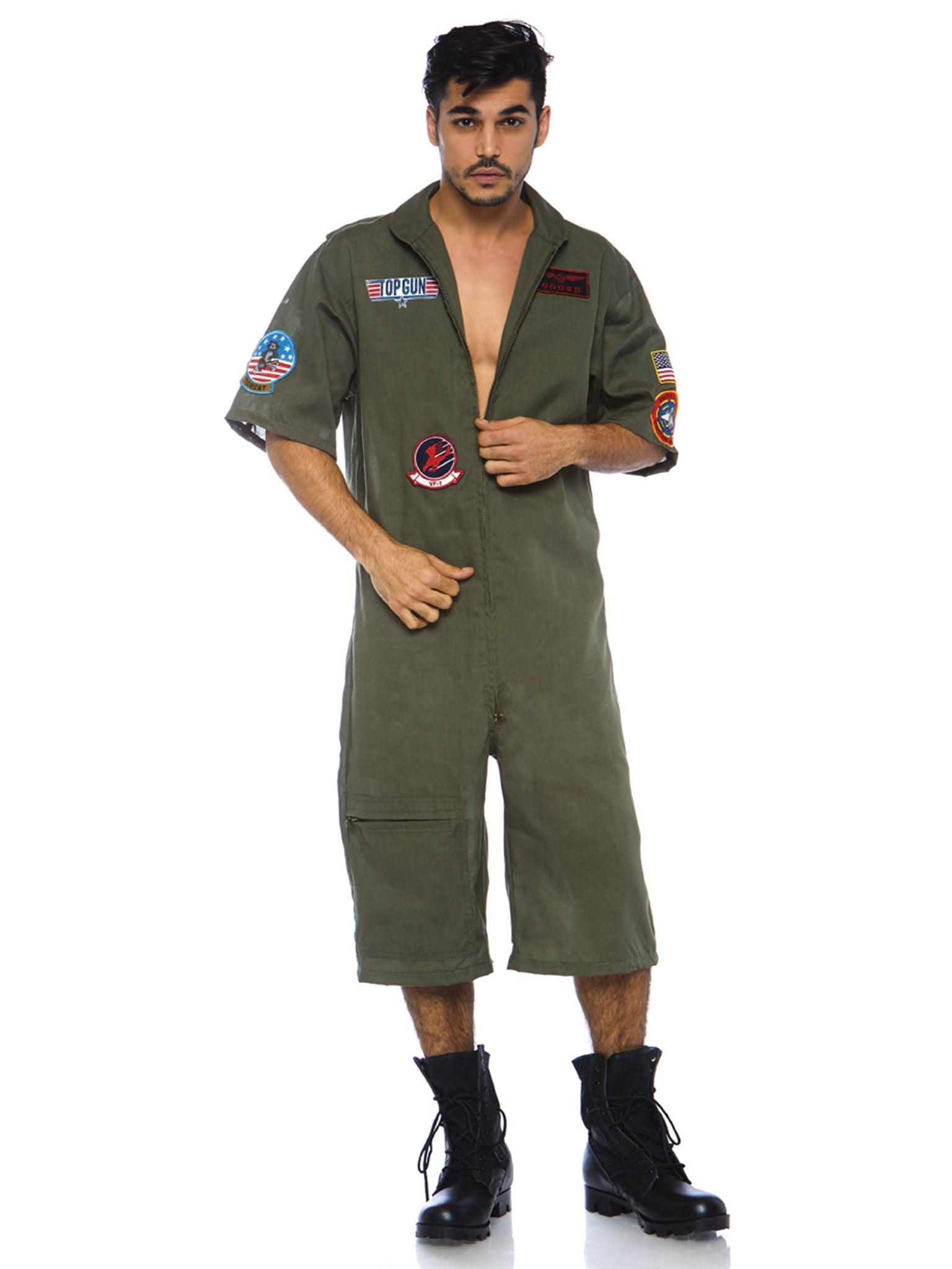 Leg Avenue Men's Top Gun Costume Short Flight Suit