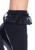 color_black | Leg Avenue Diem Lace Ruffle Anklet Socks