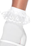 color_white | Leg Avenue Diem Lace Ruffle Anklet Socks