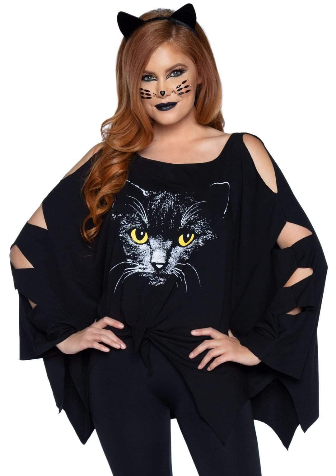 Leg Avenue Cat T-Shirt Poncho Set