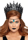 color_black | Leg Avenue Glitter Die Cut Royal Crown With Jewel Accent