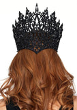 color_black | Leg Avenue Glitter Die Cut Royal Crown With Jewel Accent