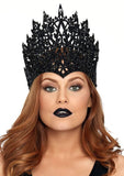 color_black | Leg Avenue Glitter Die Cut Royal Crown With Jewel Accent