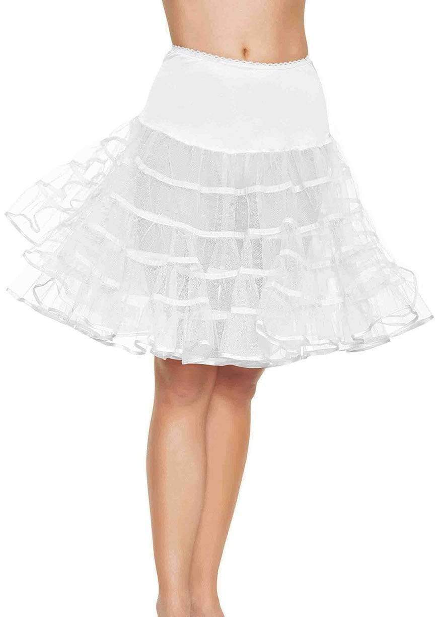 color_white | Leg Avenue Knee Length Layered Petticoat Costume Skirt