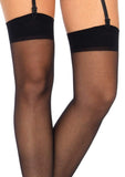 color_black | Leg Avenue Plus Dex Sheer Stockings