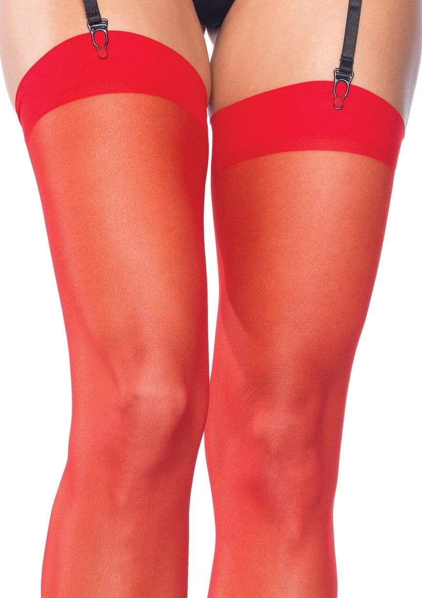 color_red | Leg Avenue Plus Dex Sheer Stockings
