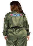 Leg Avenue Plus Top Gun Costume Parachute Flight Suit