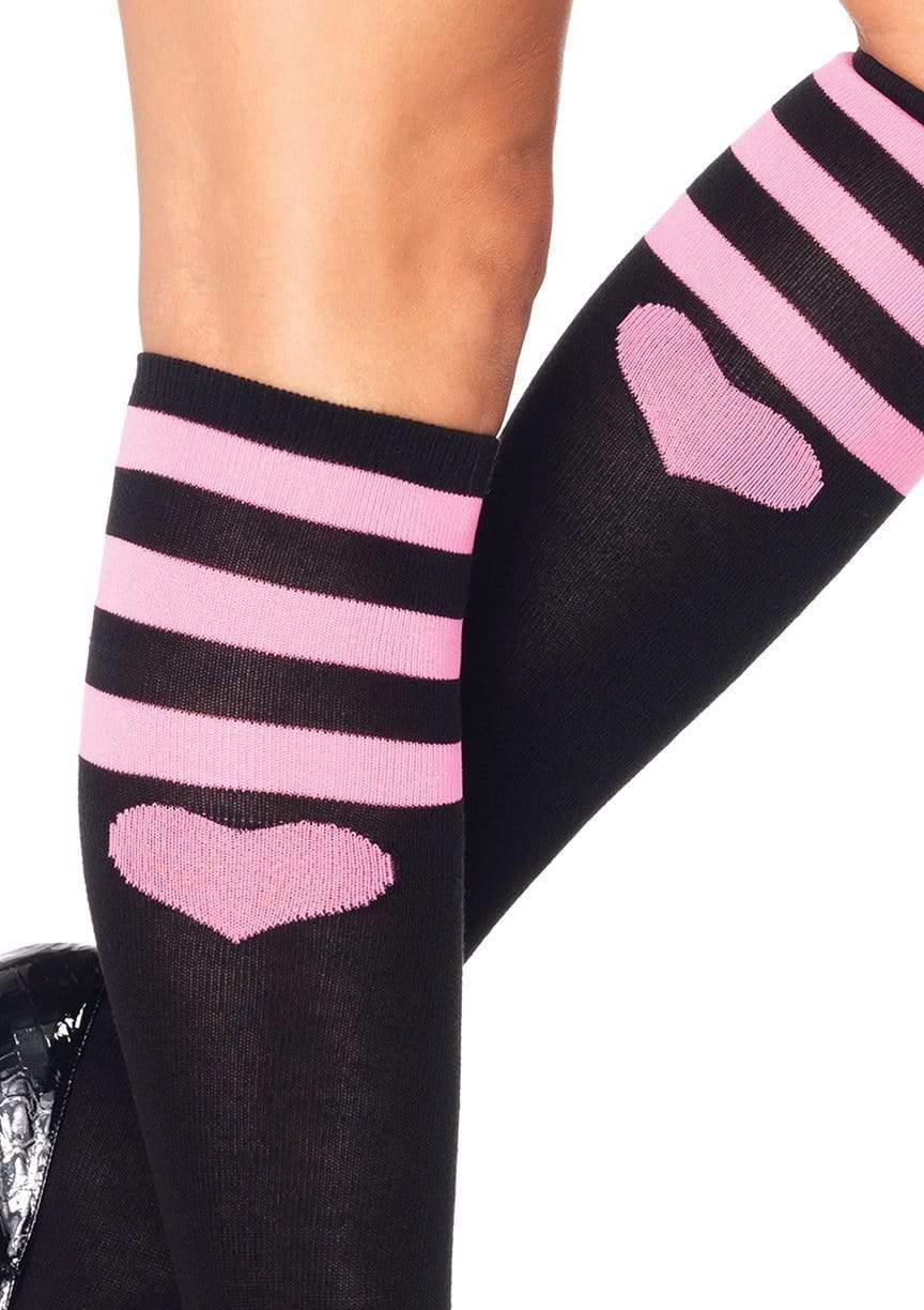 color_black | Leg Avenue Sweetheart Athletic Knee Socks