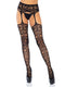 Leg Avenue Scroll Lace Stocking With Attached Garter Belt