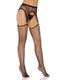 Leg Avenue Industrial Net Stockings With O-ring Attached Garter Belt