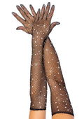 Leg Avenue Rhinestone Fishnet Opera Length Gloves