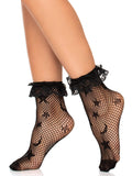 Leg Avenue Galaxy Fishnet Lace Ruffle Anklet Socks