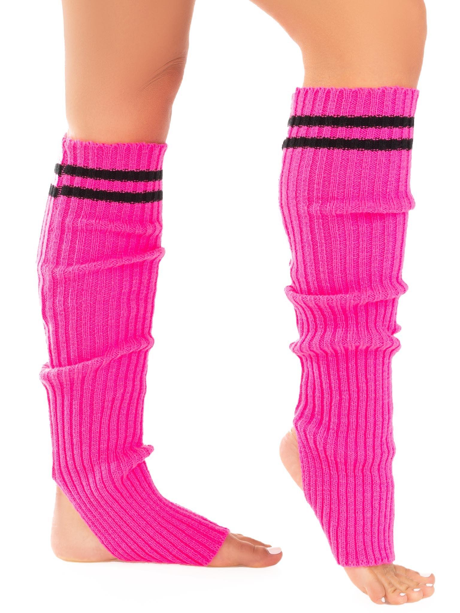 color_neon pink | Leg Avenue Stirrup Leg Warmers
