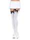 Leg Avenue Opaque Thigh High Stockings With Satin Bow Accents