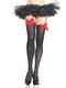 Leg Avenue Opaque Thigh High Stockings With Satin Bow Accents