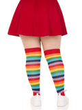 Leg Avenue Plus Rainbow Thigh High Socks