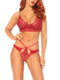 Leg Avenue Sweetheart Lace Bralette and Strappy G-String Set