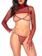 Leg Avenue 3-Piece Industrial Net Crop Top & G String Bikini Set