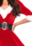 Leg Avenue 2PC Mrs. Claus velvet hooded dress and belt