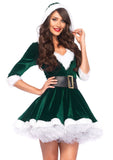 Leg Avenue 2PC Mrs. Claus velvet hooded dress and belt