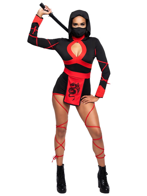 Leg Avenue 3-Piece Dragon Ninja Romper Costume Set With Mask