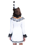 Leg Avenue 3-Piece Pierrot Clown Circus Mini Dress Costume