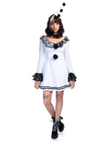 Leg Avenue 3-Piece Pierrot Clown Circus Mini Dress Costume