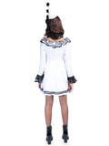 Leg Avenue 3-Piece Pierrot Clown Circus Mini Dress Costume