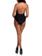 Leg Avenue Sequin Snap Crotch Plunging V Halter Bodysuit