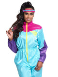 Leg Avenue 2-Piece Awesome 80s Zipper Track Suit With Sweatband