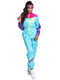 Leg Avenue 2-Piece Awesome 80s Zipper Track Suit With Sweatband