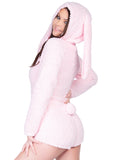 Leg Avenue Cuddle Bunny Ultra Soft Bodysuit With Ear Hood