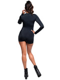 Leg Avenue Zipper Front Long Sleeved Matte Romper