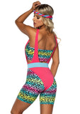 Leg Avenue 4-Piece 80s Cardio Cutie Costume Set With Headband