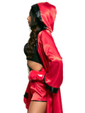 Leg Avenue Women's 5 Pc Knockout Champ Boxer Costume with Bandeau Top,  Shorts, Hooded Robe, Belt, Gloves