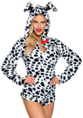 Leg Avenue Darling Dalmatian Ultra Soft Romper With Hood