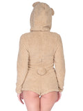 Leg Avenue Teddy Bear Ultra Soft Bodysuit With Ear Hood