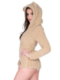 Leg Avenue Teddy Bear Ultra Soft Bodysuit With Ear Hood