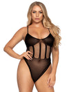 Leg Avenue Net and Opaque Bodysuit and Matching Skirt
