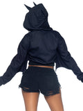 Leg Avenue Bat Cropped Hoodie With Wings