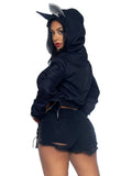 Leg Avenue Bat Cropped Hoodie With Wings