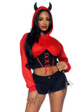 Leg Avenue Devil Cropped Hoodie With Wings