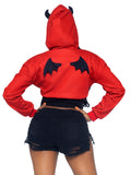 Leg Avenue Devil Cropped Hoodie With Wings