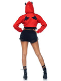 Leg Avenue Devil Cropped Hoodie With Wings