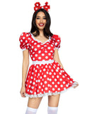 Leg Avenue Polka Dot Dress With Headband Costume