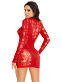 color_red | Leg Avenue Cuff It Lace Mini Dress