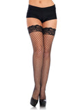 Leg Avenue Spandex Industrial Net Stockings With Lace Top